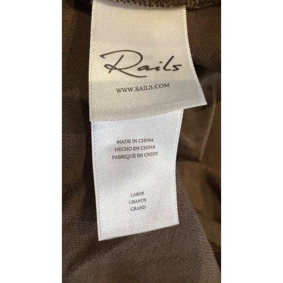 NEW Rails- Kathleen long sleeve dark moss satin Dress SIZE L - Picture 12 of 13